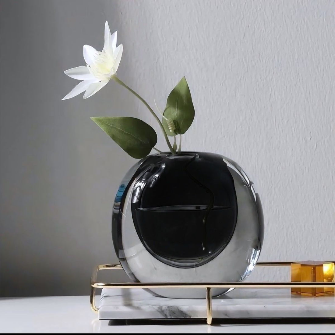 Obsidian Prism Vase