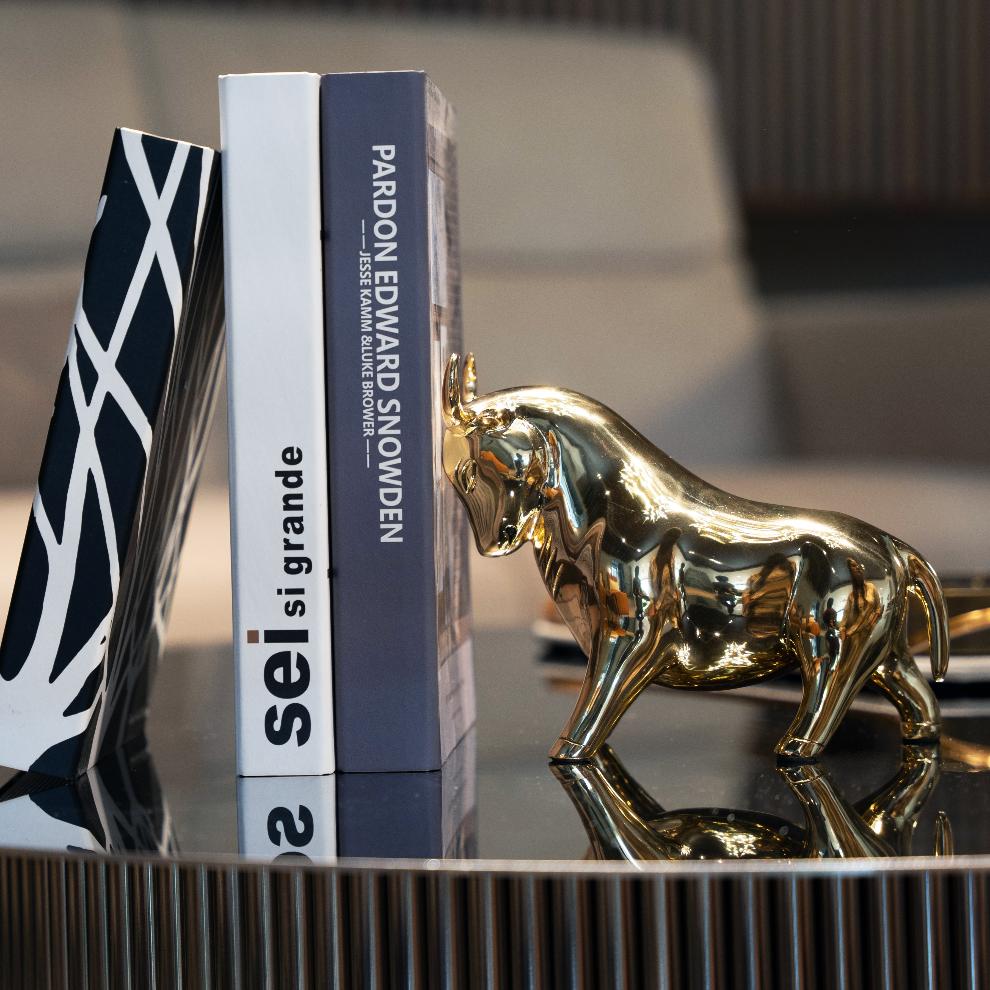 Golden Bull Bookend