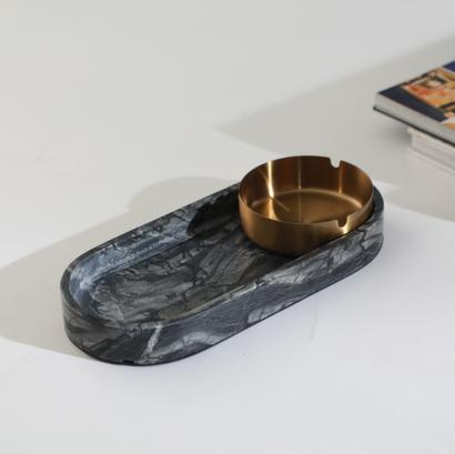 Prestige Marble Brass Tray