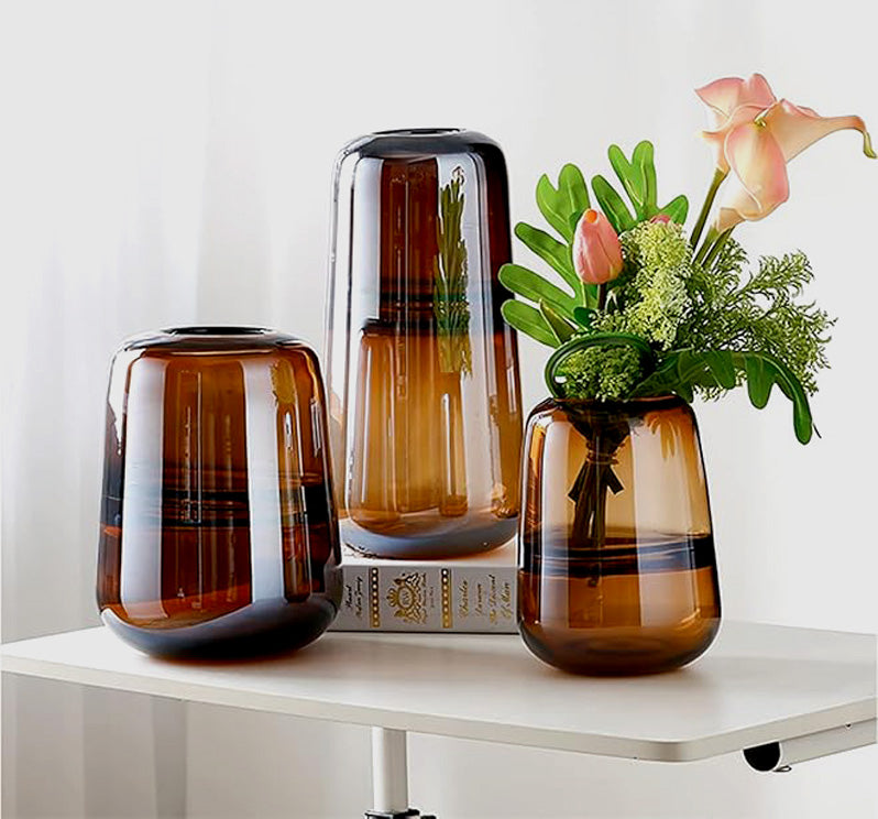 Amber Cascade Vases