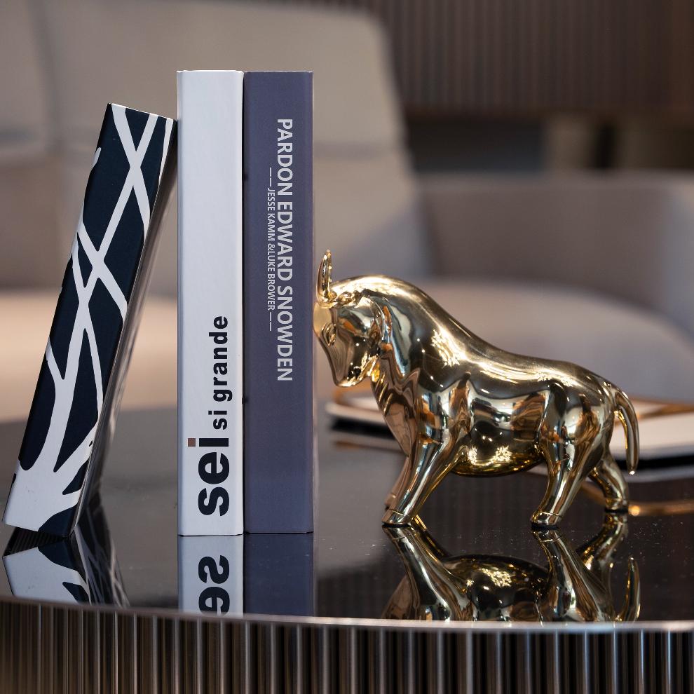 Golden Bull Bookend