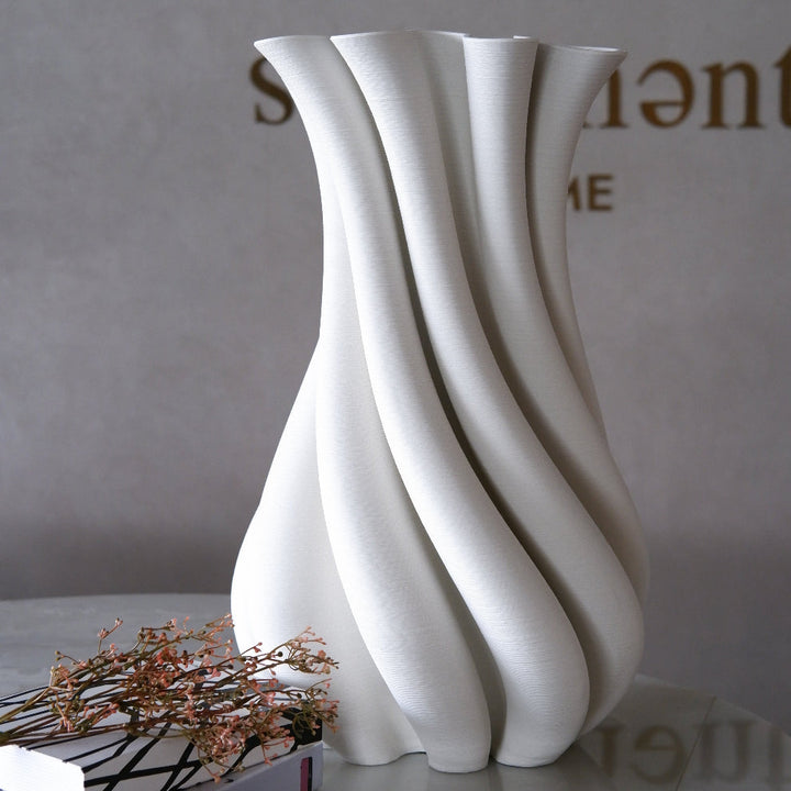 Ivory Twist Floor Vase
