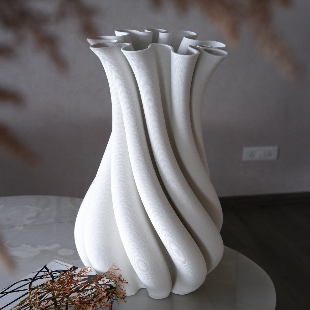 Ivory Twist Floor Vase