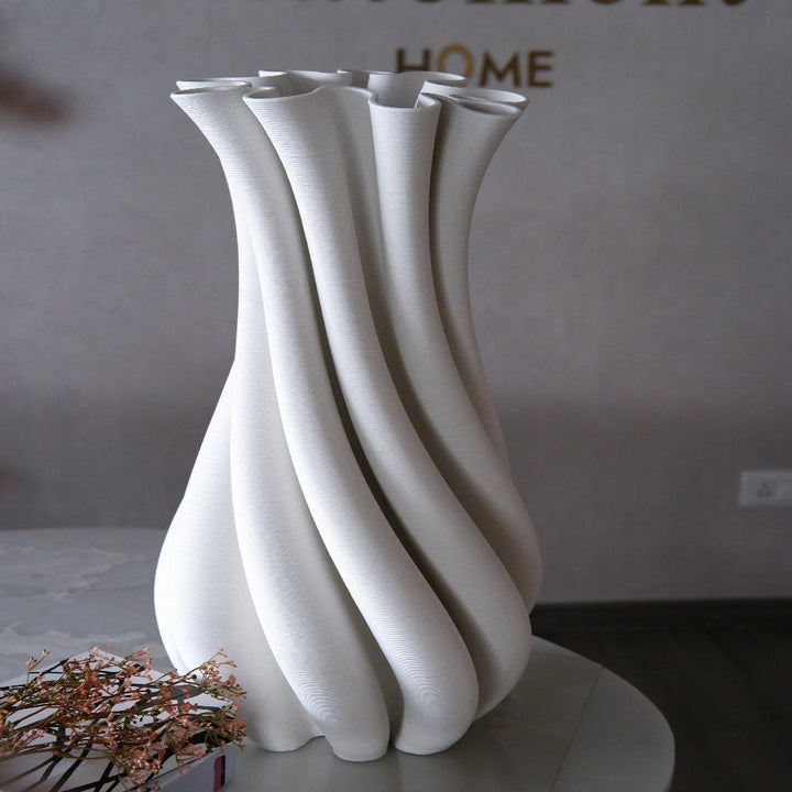 Ivory Twist Floor Vase