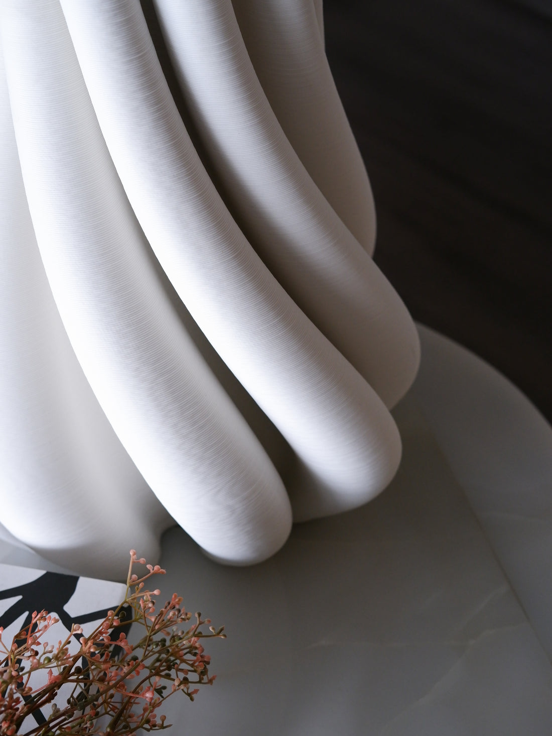 Ivory Twist Floor Vase