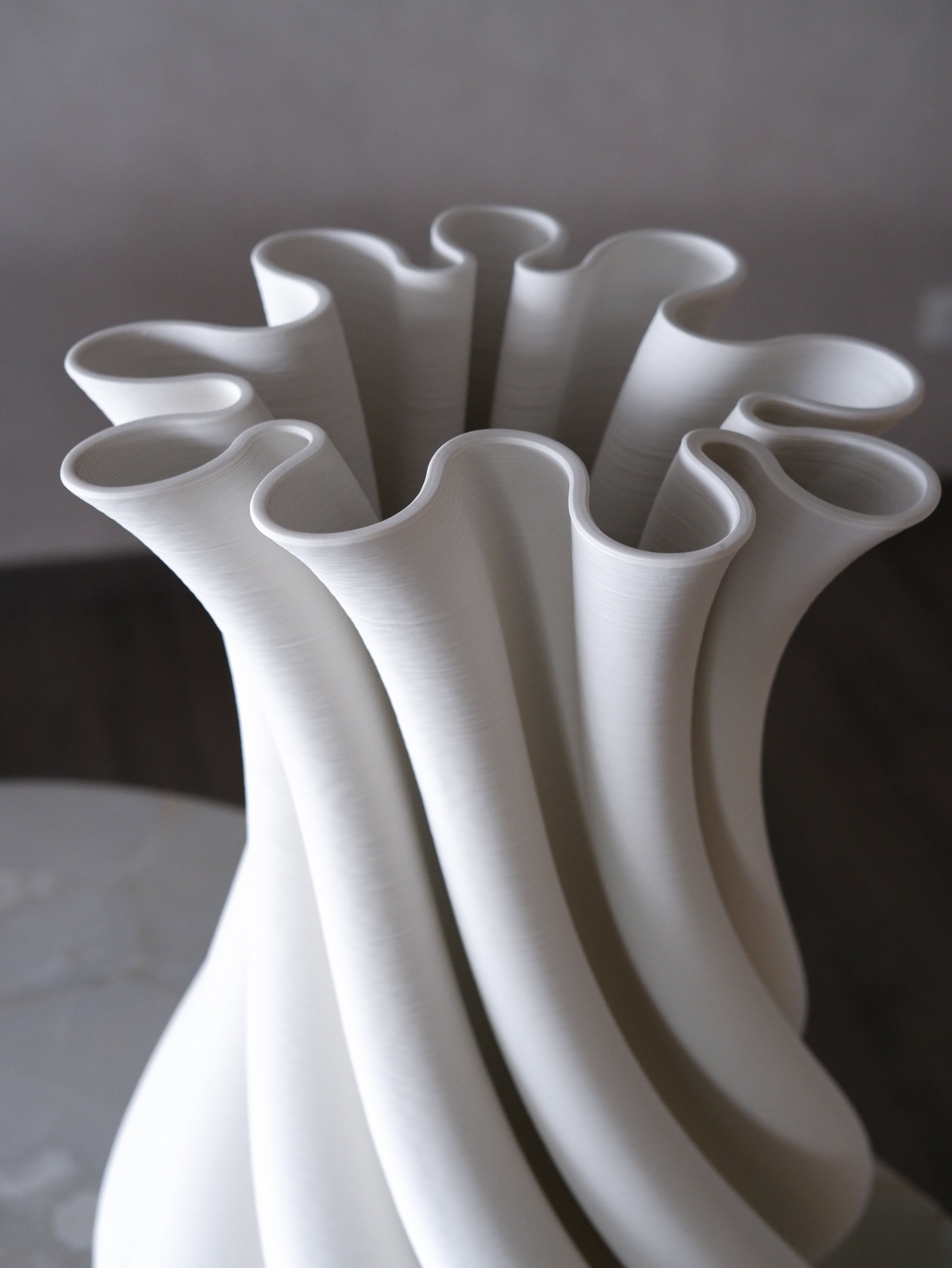 Ivory Twist Floor Vase