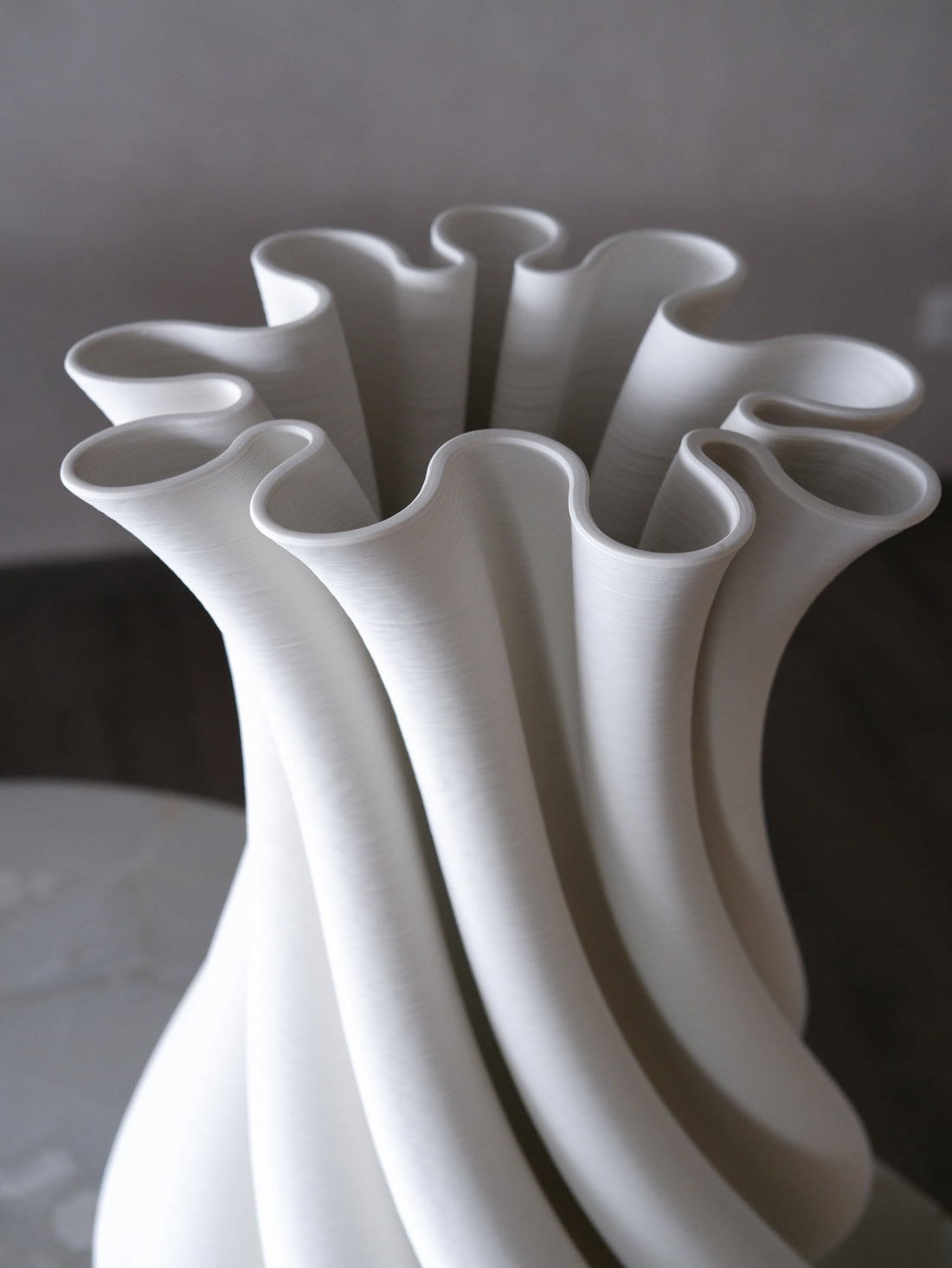 Ivory Twist Floor Vase