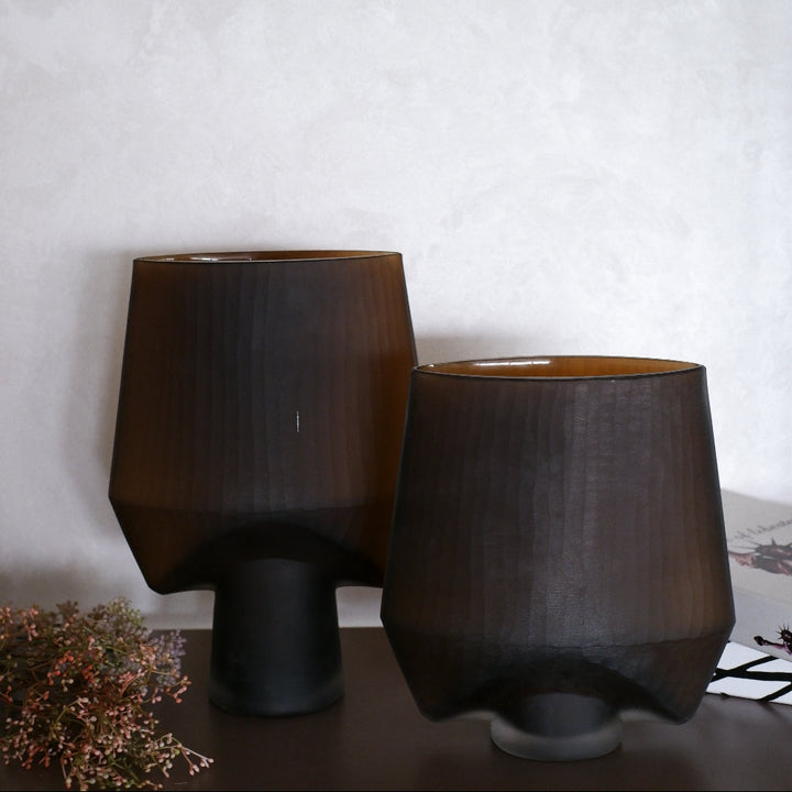 Sandstone Aura Glass Vase Duo