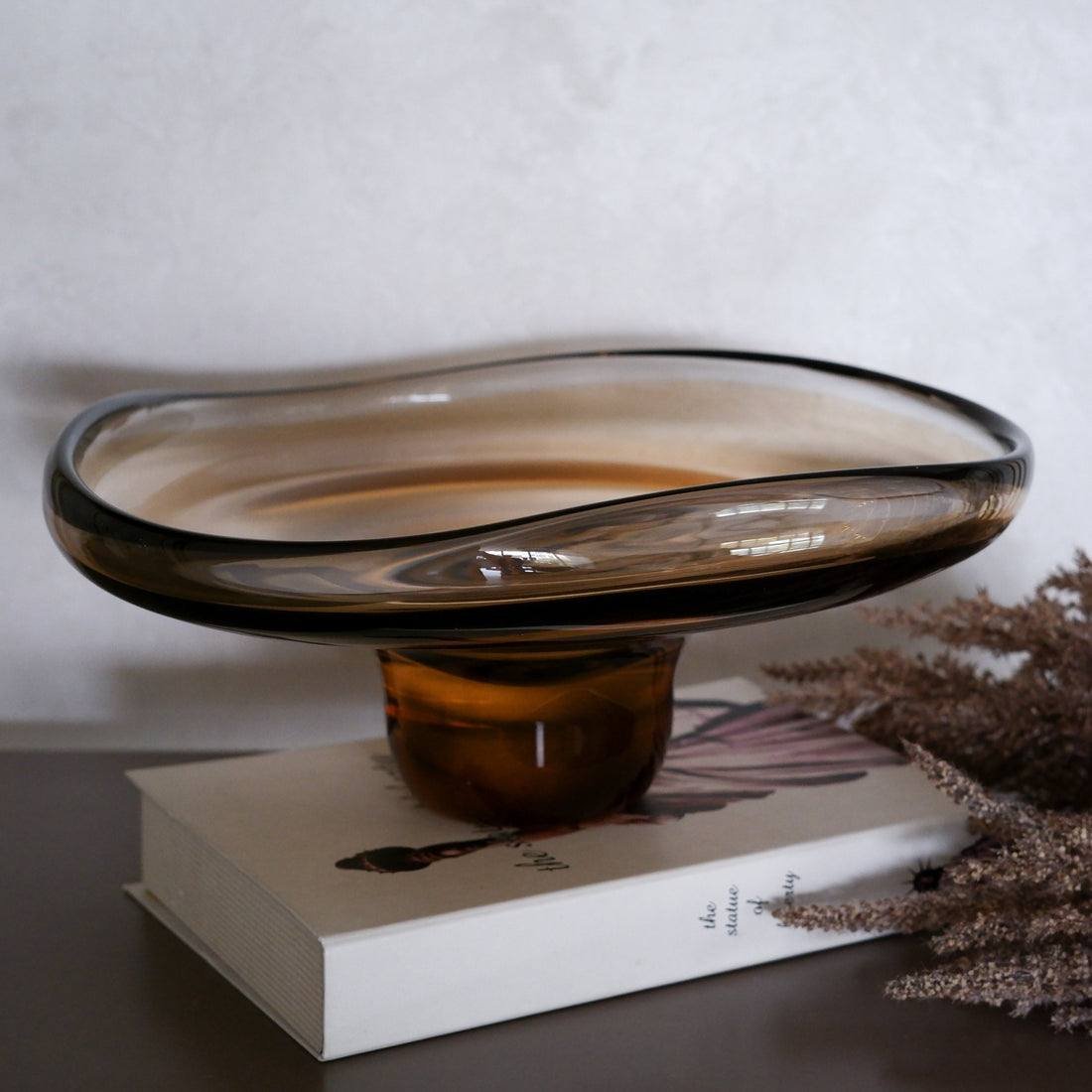 Amber Bloom Glass Vase Trio