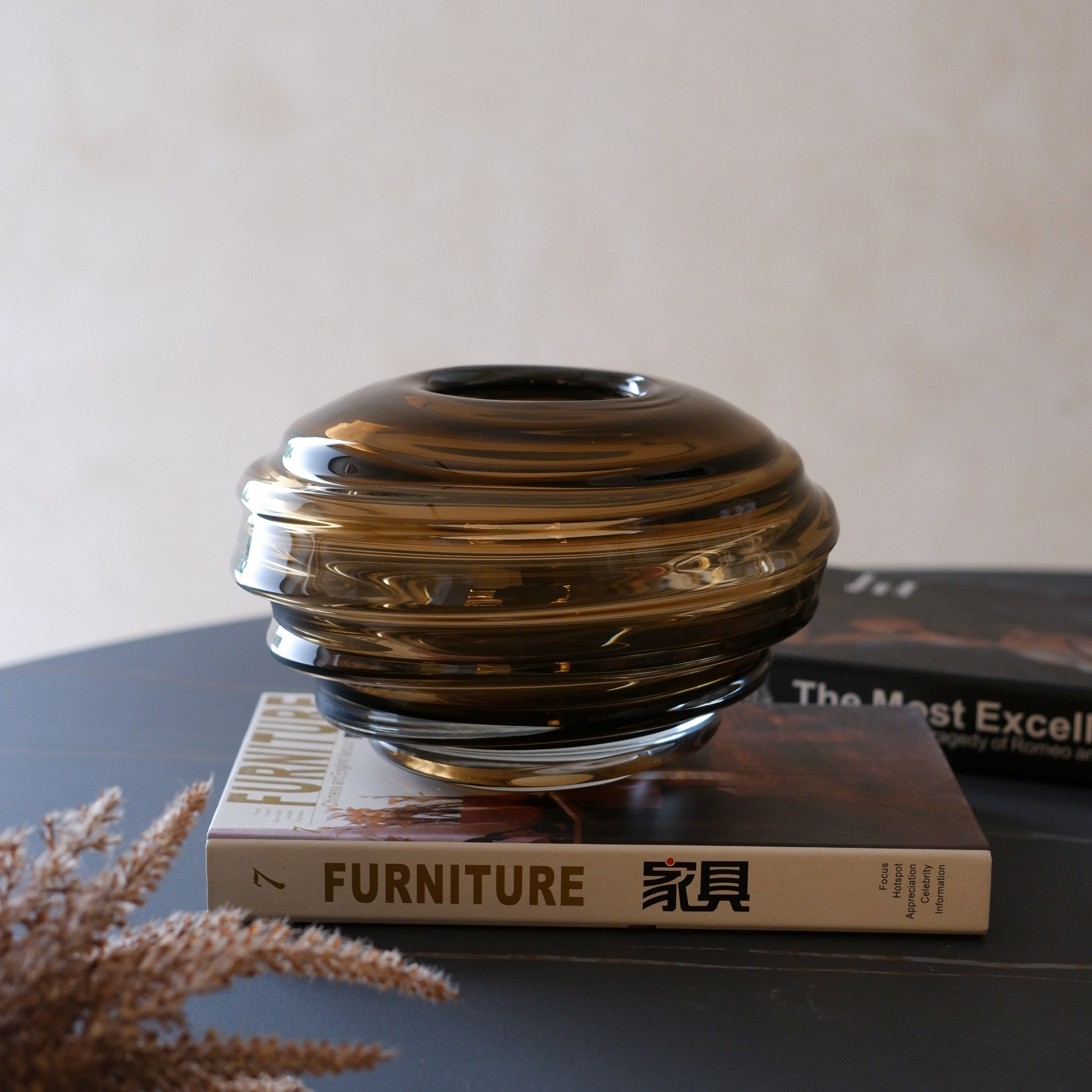 Amber Ripple Vase