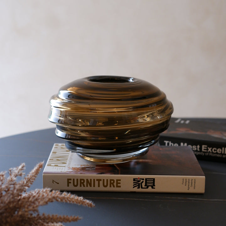 Amber Ripple Vase