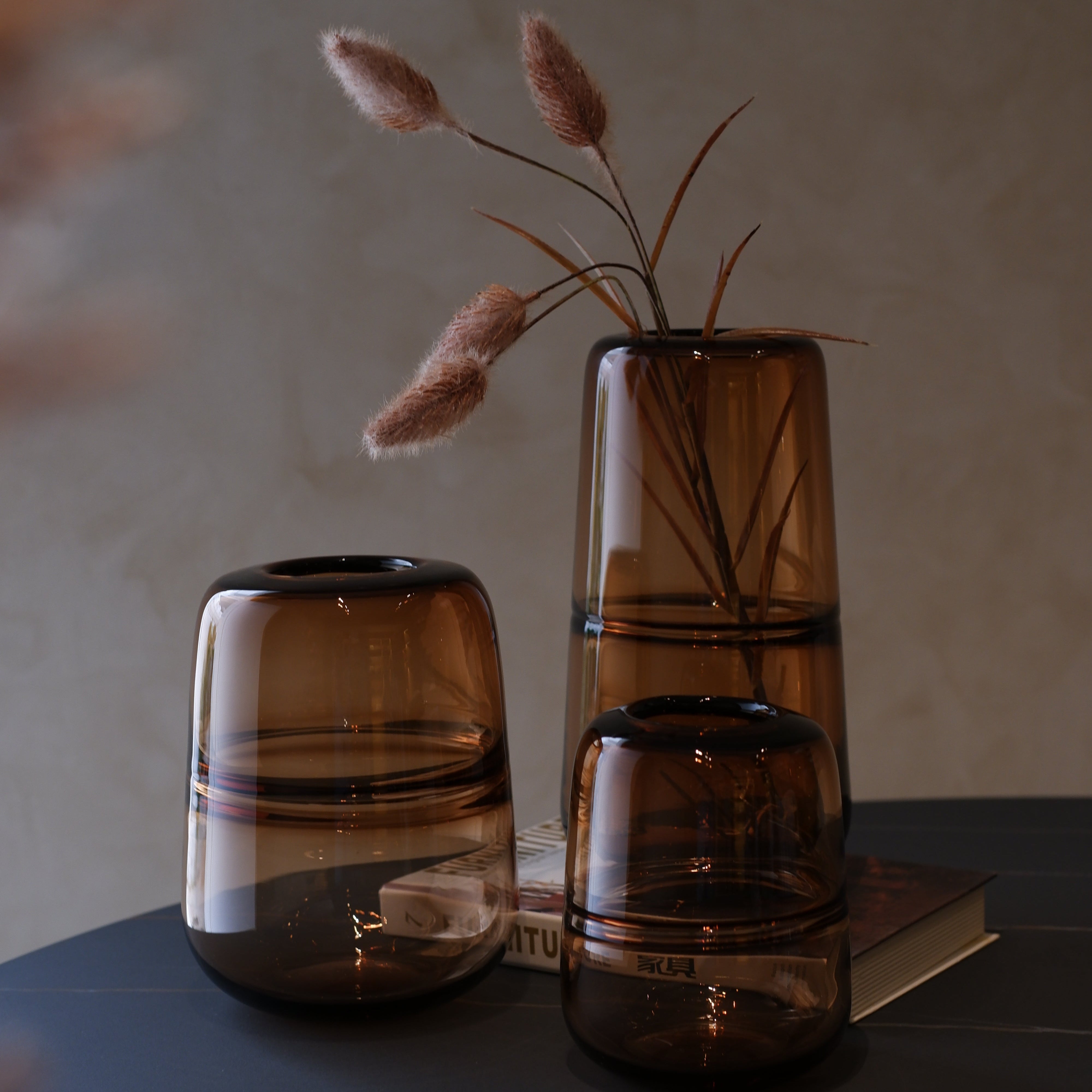 Amber Cascade Vases