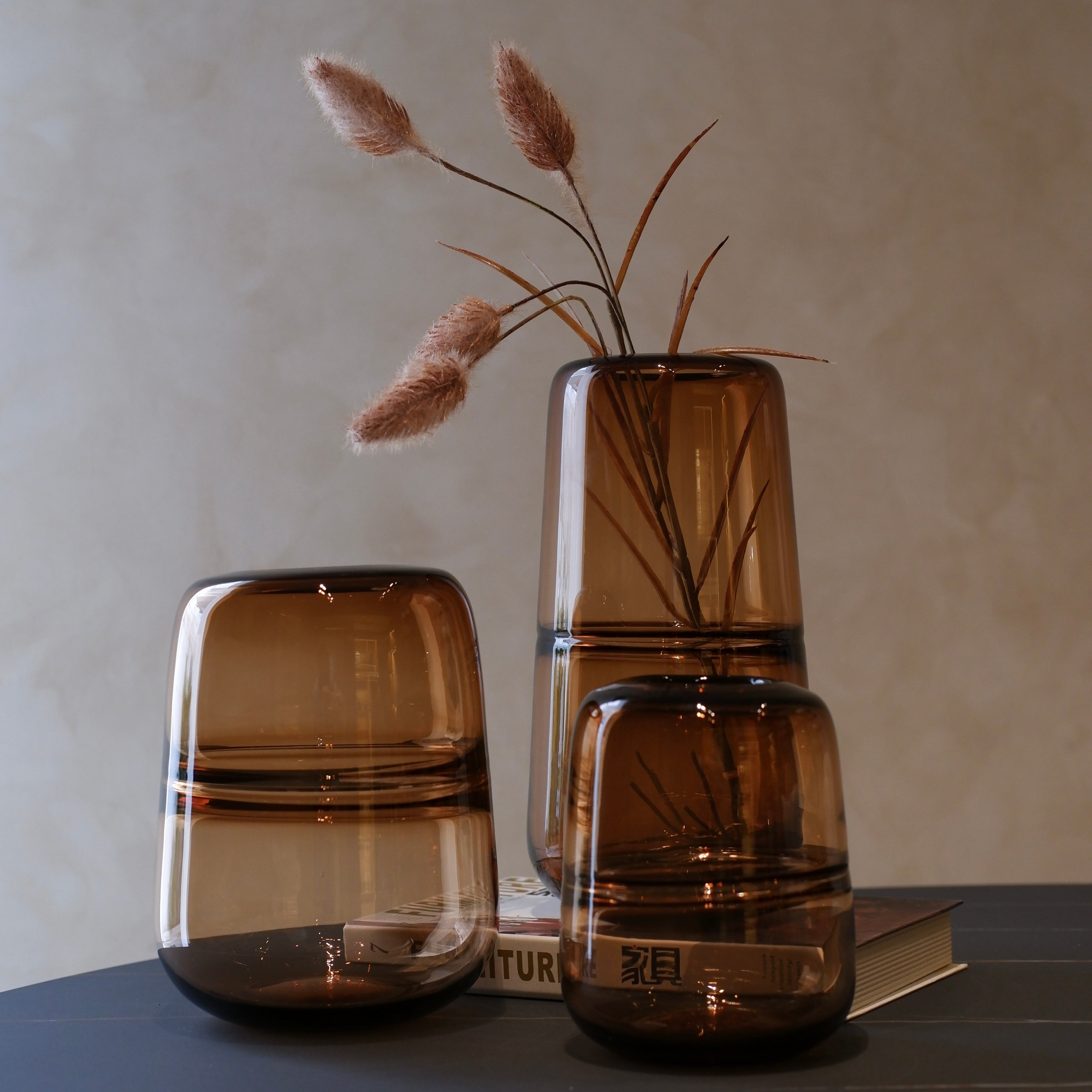 Amber Cascade Vases