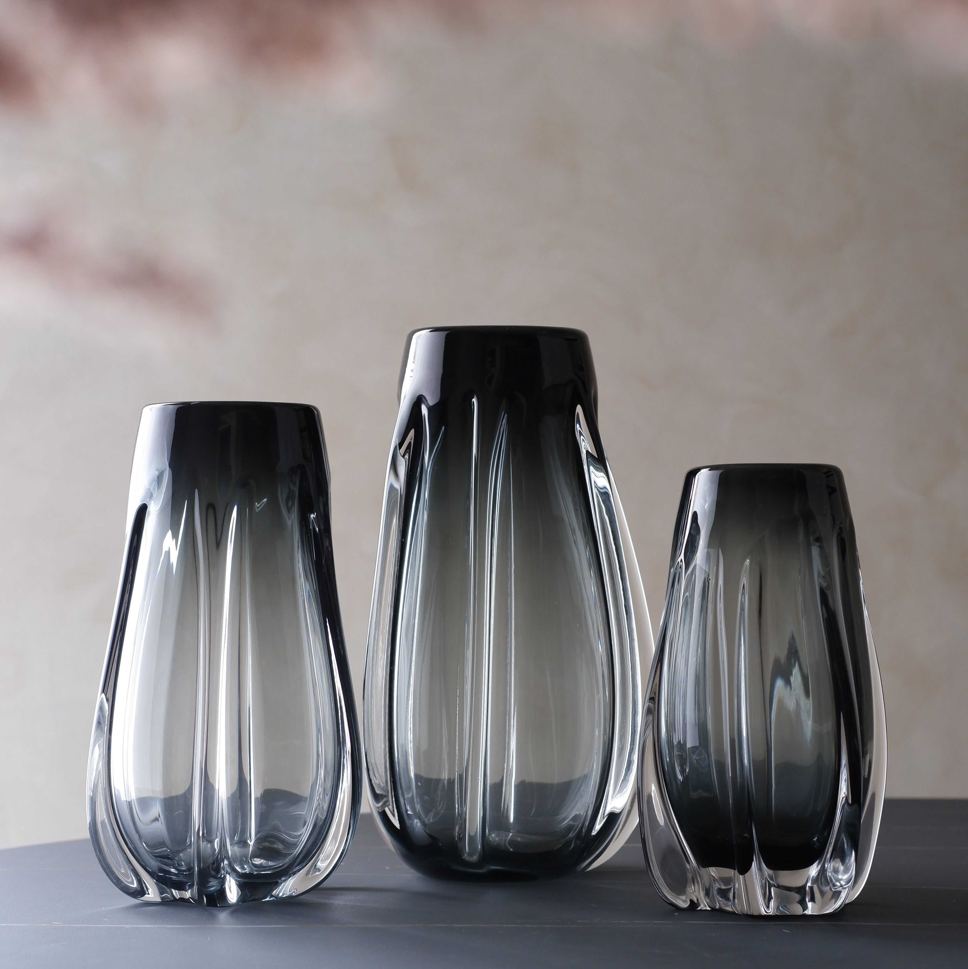 Noir Ripple Vases