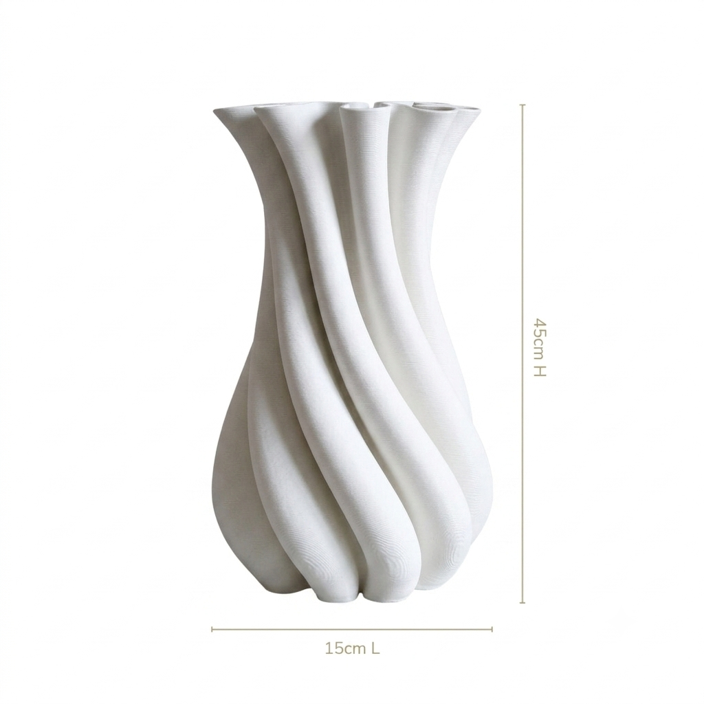 Ivory Twist Floor Vase