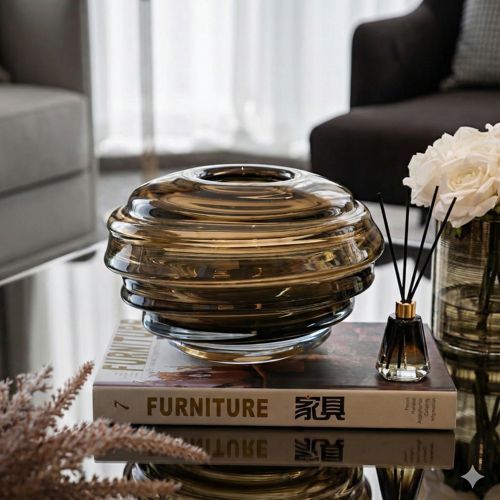 Amber Ripple Vase
