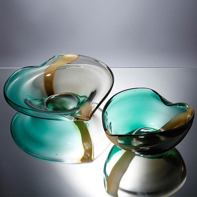 Aqua Embrace Sculptural Glass Bowl Set
