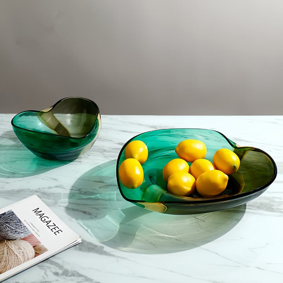 Aqua Embrace Sculptural Glass Bowl Set