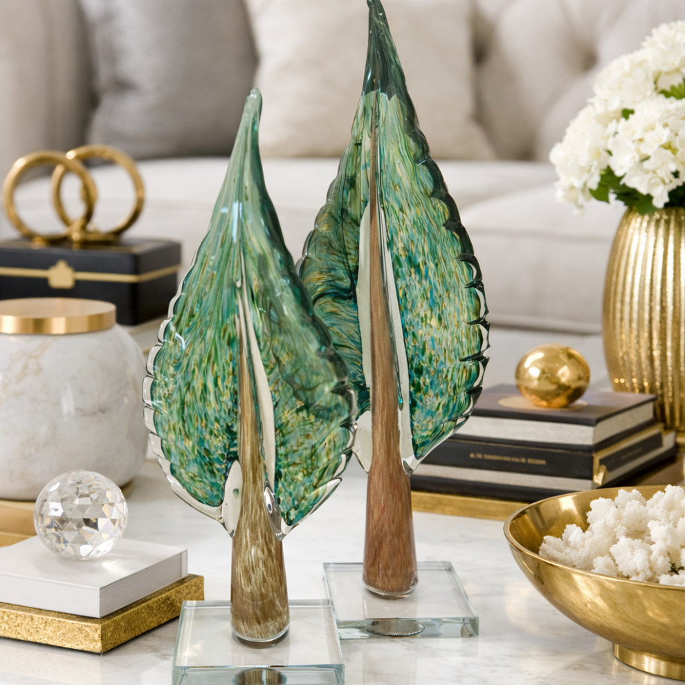 Emerald Leaf Sculptures