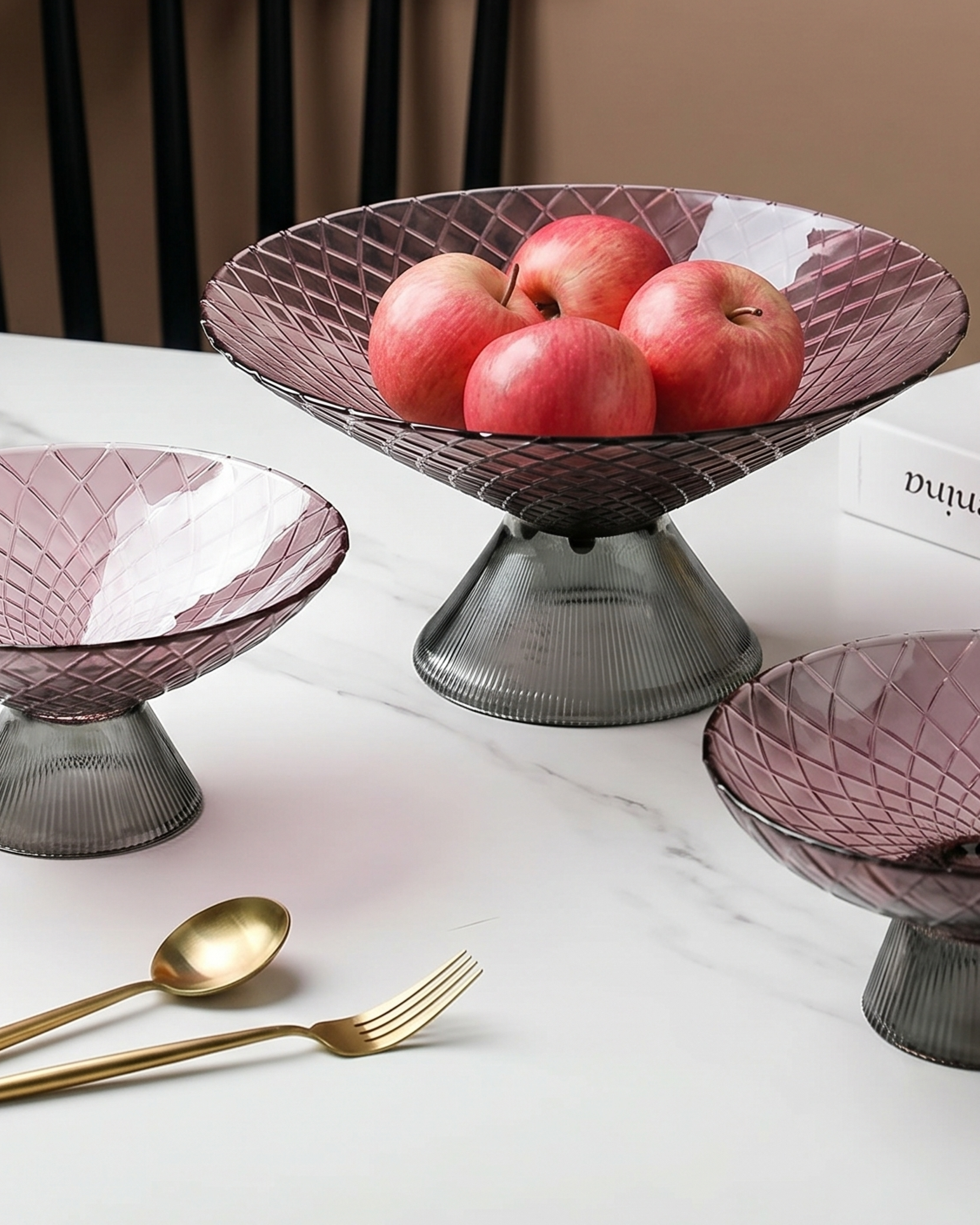 Crimson Halo Glass Bowl