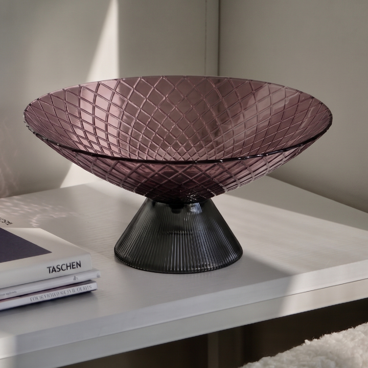 Crimson Halo Glass Bowl