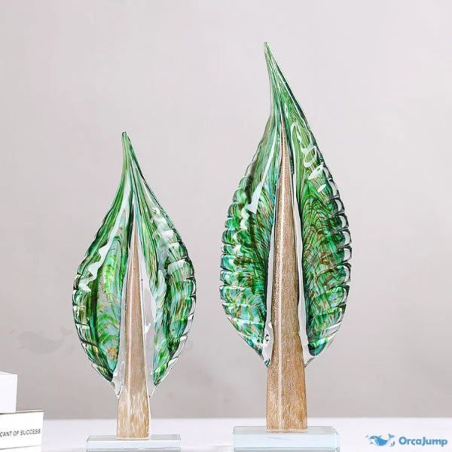 Emerald Leaf Sculptures