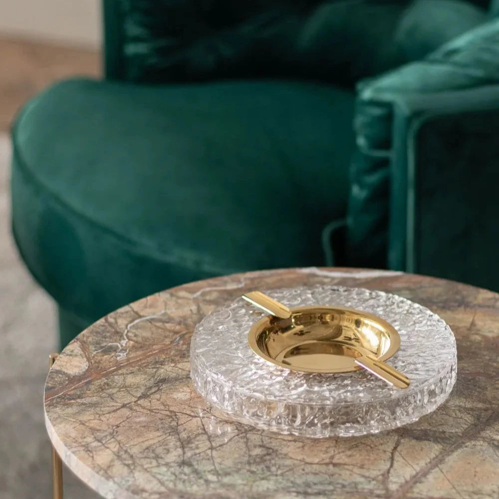 Crystal Brass Ashtray