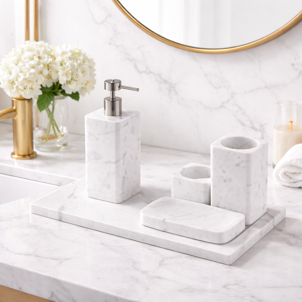 White Bath Set
